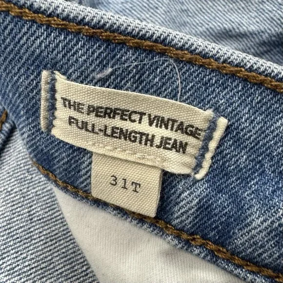 Madewell Jeans The Perfect Vintage Full Length Straight Leg Blue Womens 31 TALL - Picture 8 of 10